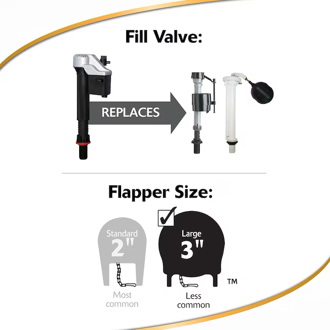 Korky Universal Toilet fill valve and 3-in flapper kit