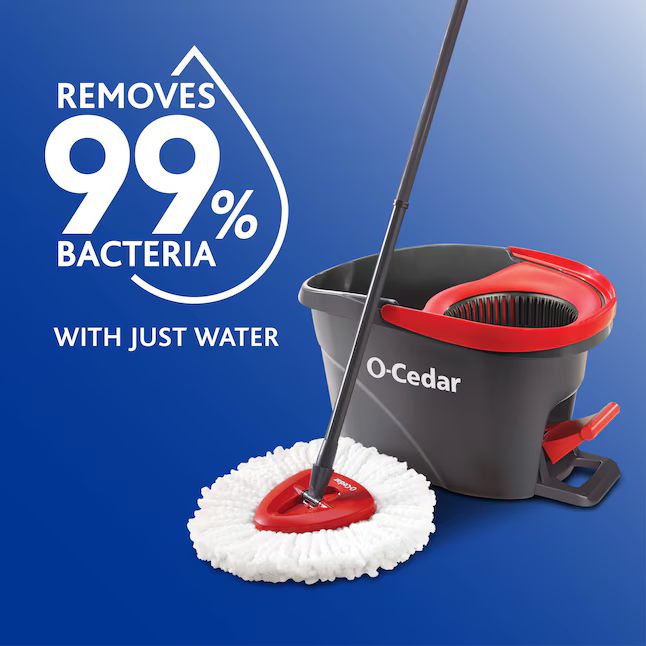 O-Cedar EasyWring Microfiber Refill - Removes Tough Dirt & Bacteria - Machine Washable - Triangle-Shaped Mop Frame
