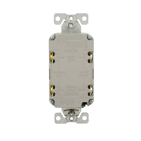 Eaton 15-Amp 125-volt GFCI Residential Decorator Outlet, White