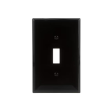 Eaton 1-Gang Midsize Black Polycarbonate Indoor Toggle Wall Plate