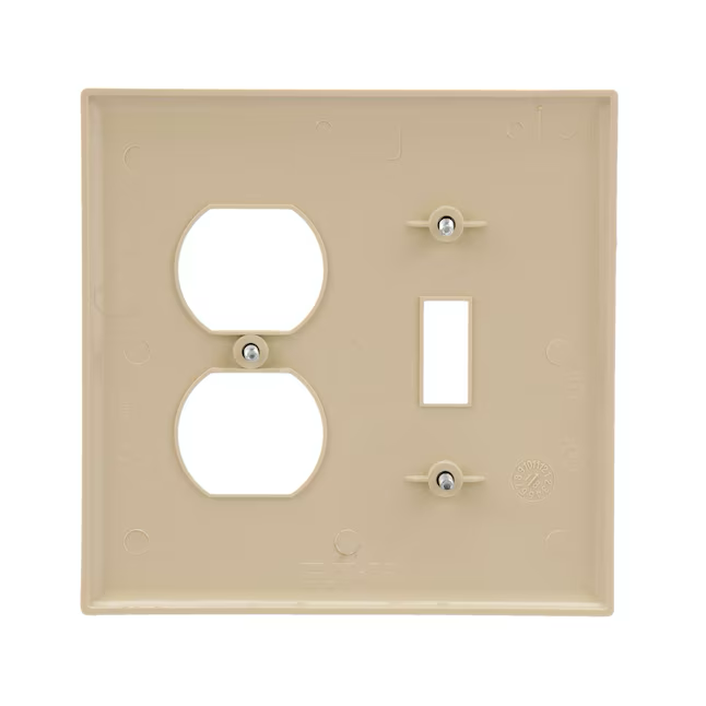 Eaton - Placa de pared dúplex/interruptor para interior de policarbonato mediano, tamaño mediano, color marfil, 2 unidades