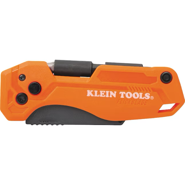 Klein Tools Flickblade Navaja multiusos plegable de 1 hoja y 3/4 pulgadas con destornillador de impacto