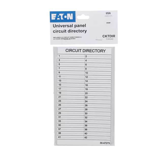 Eaton 4-in Panel Circuit Directory