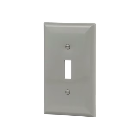 Eaton 1-Gang Midsize Gray Polycarbonate Indoor Toggle Wall Plate