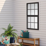 RELIABILT 46000 Series New Construction 35-1/2-in x 47-1/2-in x 2-5/8-in Jamb Black Aluminum Low-e Single Hung Window with Grids Half Screen Included