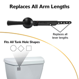 Korky StrongArm Simple 8-in Front/side/neo-angle Mount Matte Black Universal Fit Toilet Lever
