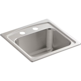 KOHLER Toccata 15-in L x 15-in W Stainless Steel 2-Hole Drop-In Bar Sink