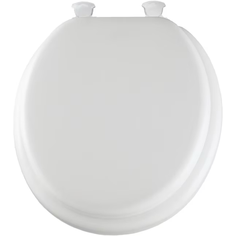 Mayfair by Bemis Cushioned Vinyl White Round Padded Toilet Seat