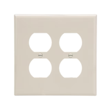 Eaton 2-Gang Midsize Light Almond Polycarbonate Indoor Duplex Wall Plate