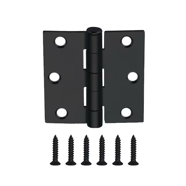 RELIABILT 2-1/2-in H x Square Matte Black Mortise Interior/Exterior Door Hinge