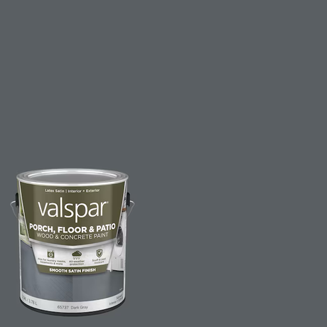 Valspar Pintura exterior satinada gris oscuro para porche y piso (1 galón)