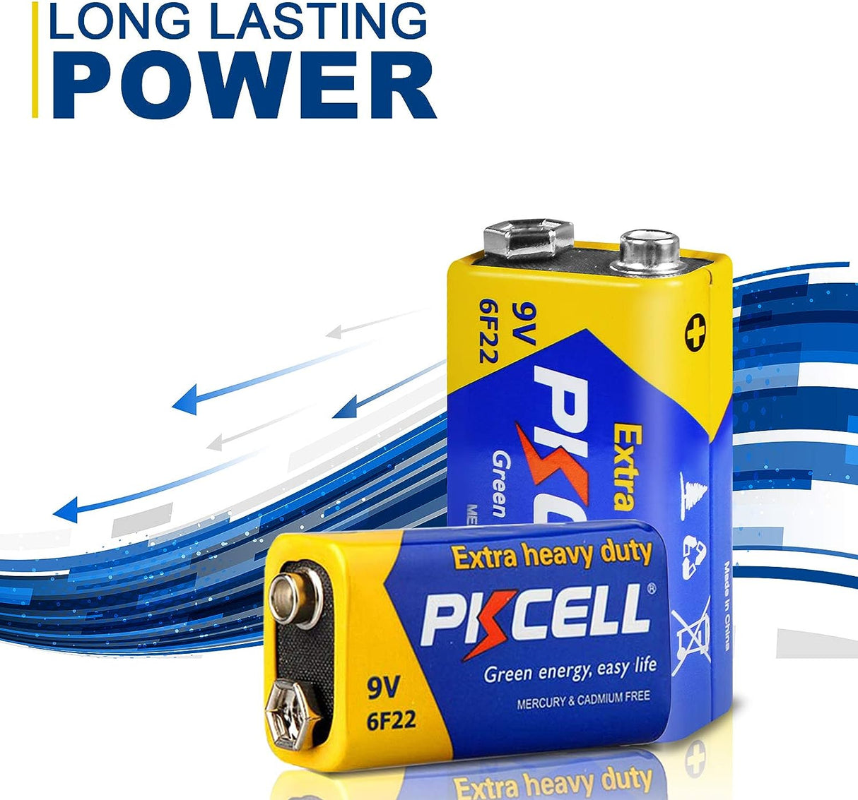 Batería PKCELL de 9 voltios (100 unidades) 