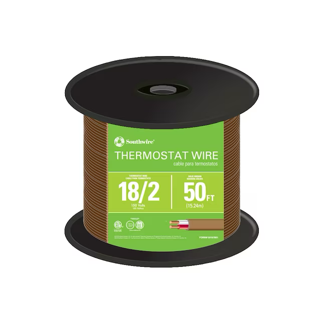 Cable de termostato sólido Southwire 18/2 de 50 pies (por rollo)