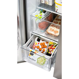 Refrigerador de dos puertas verticales LG de 27.6 pies cúbicos con máquina de hielo y dispensador de agua (acero inoxidable a prueba de impresión)