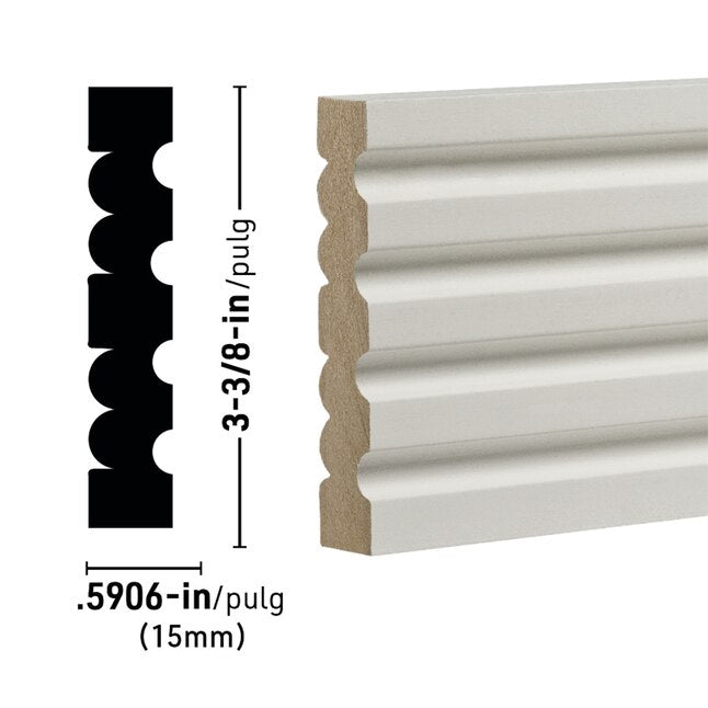 RELIABILT Kit de marco de puerta de MDF imprimado de 0,7 x 3,375 x 7,06 pies