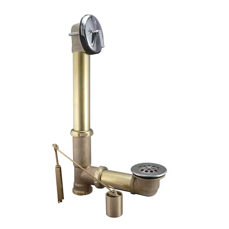 Keeney 1.5-in Polished Chrome Brass/Polished Chrome Triplever Drain with Brass Pipe