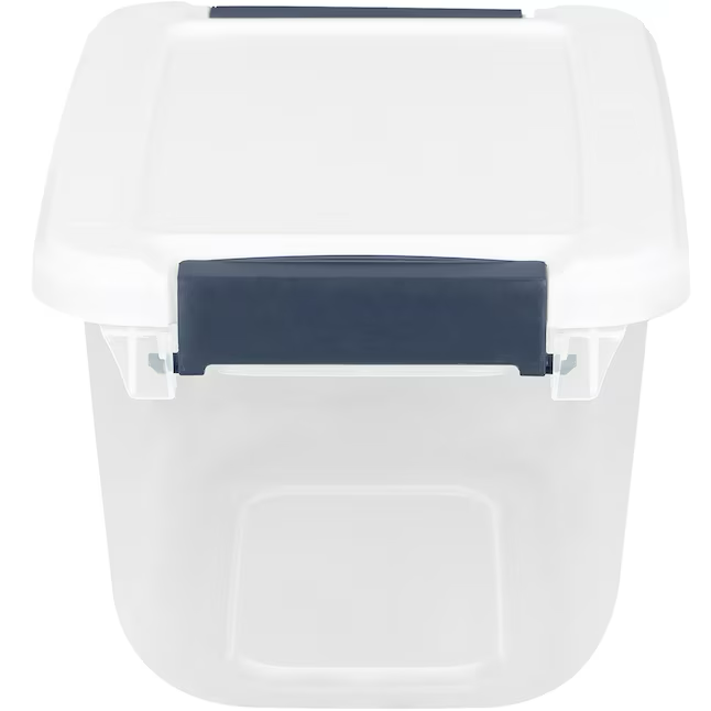 Project Source Small 1.625-Gallons (6.5-Quart) Clear, White Tote with Latching Lid