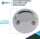 EZ-FLO Placa frontal de desbordamiento para bañera de dos orificios con tornillos de latón (cromado)