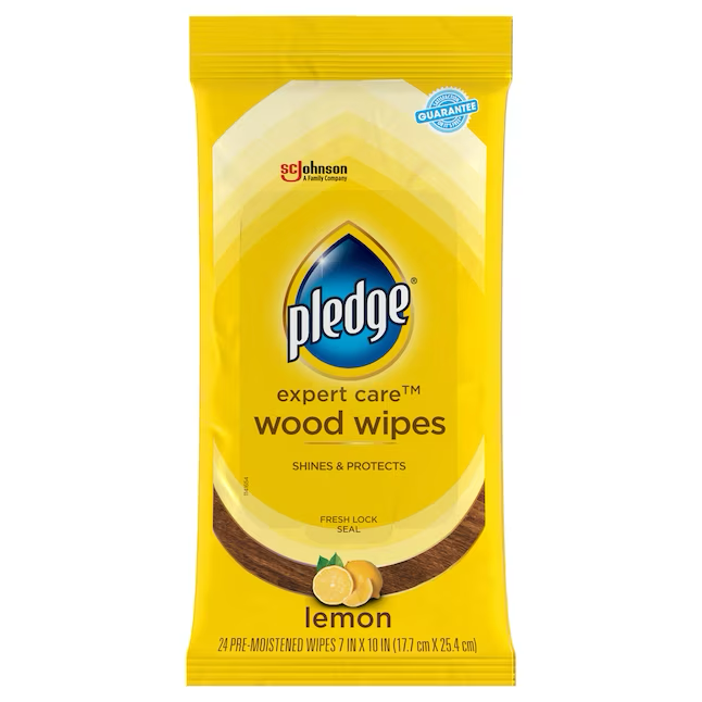 Pledge Enhancing Wipes 24-Count Lemon Wood Furniture Cleaner Pad