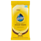 Pledge Enhancing Wipes Almohadilla limpiadora para muebles de madera de limón, 24 unidades