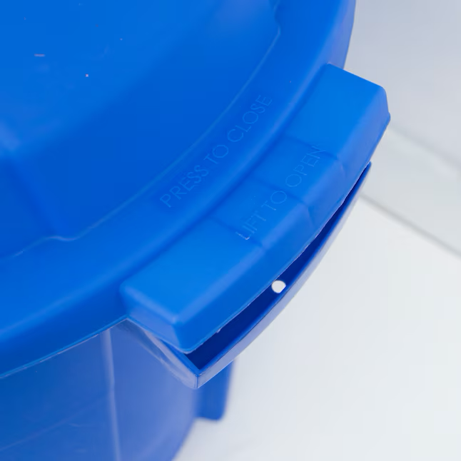 Project Source 32-Gallons Blue Outdoor Recycling Bin
