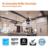HALO Matte White 5-in or 6-in 700-Lumen Switchable Round Dimmable LED Canless Recessed Downlight