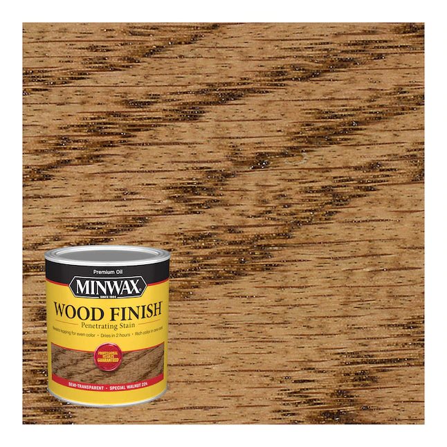 Tinte interior semitransparente especial a base de aceite para acabado de madera Minwax (1 cuarto de galón)