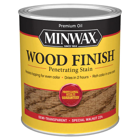 Tinte interior semitransparente especial a base de aceite para acabado de madera Minwax (1 cuarto de galón)