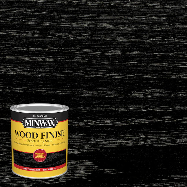 Minwax  Wood Finish Oil-Based True Black Semi-Transparent Interior Stain (1-Quart)