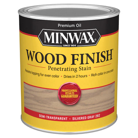 Tinte interior semitransparente gris plateado a base de aceite para acabado de madera Minwax (1 cuarto de galón)