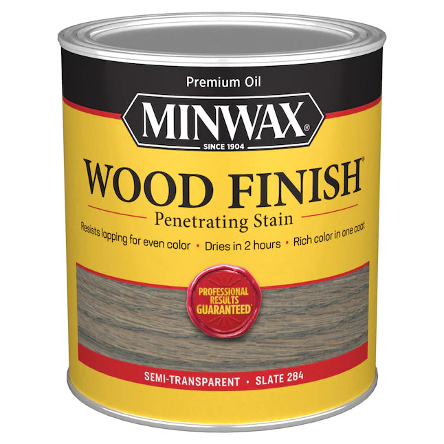 Tinte interior semitransparente de pizarra a base de aceite para acabado de madera Minwax (1 cuarto de galón)