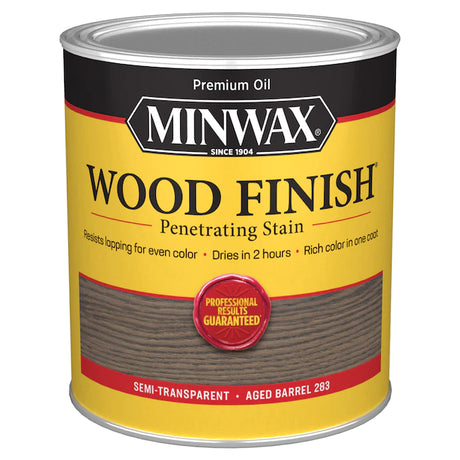 Tinte interior semitransparente de barril envejecido a base de aceite para acabado de madera Minwax (1 cuarto de galón)