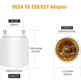 Der GU24-zu-E26-E27-Adapter wandelt eine GU24-Bi-Pin-basierte Leuchte in eine E26-E27-Standard-Schraubfassung um