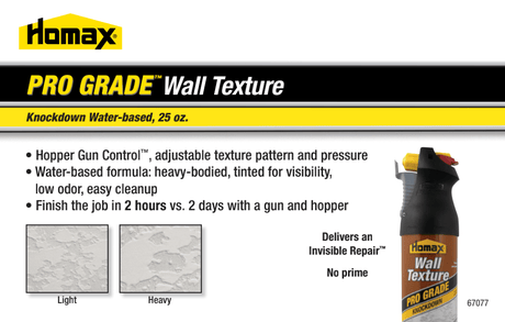 Homax 4565 Pro Grade Wall Knockdown Texture, Water Based, 25oz Can