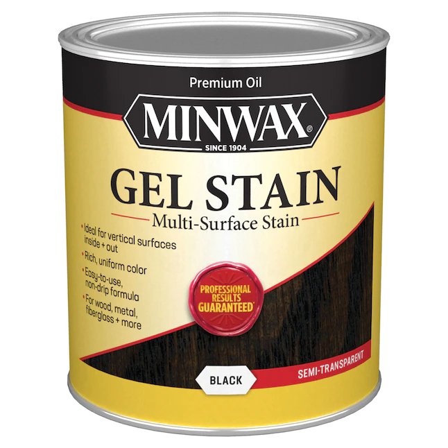 Minwax Gel Stain Oil-Based Black Semi-Transparent Interior Stain (1 cuarto de galón)