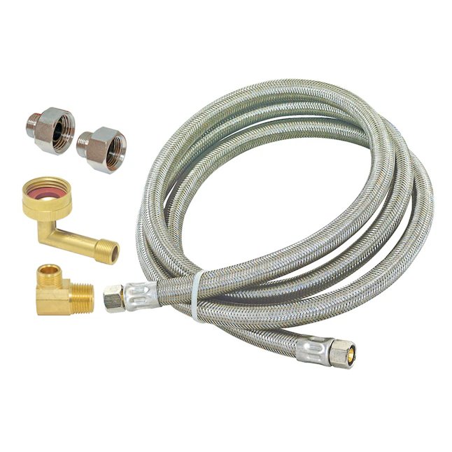 Eastman 5-ft 3/8-in Compression Inlet x 3/8-in Compression Outlet Stainless Steel Dishwasher Connector