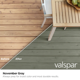 Valspar® November Grey halbtransparente Holzbeize und Versiegelung für den Außenbereich (1 Gallone)