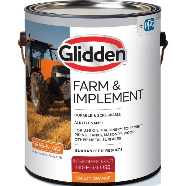 Glidden® Farm & Implement Interior/Exterior Grab-N-Go® Alkyd Enamel (Safety Orange, 1-Gallon)
