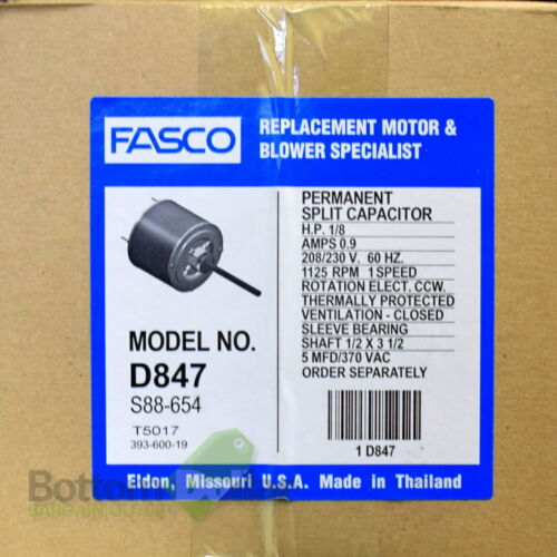 Fasco® D847 OEM Replacement 1125RPM 208-230 Volts