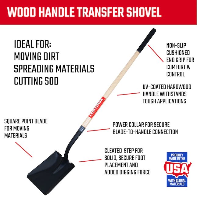 CRAFTSMAN 44-in Wood Handle Transfer Shovel