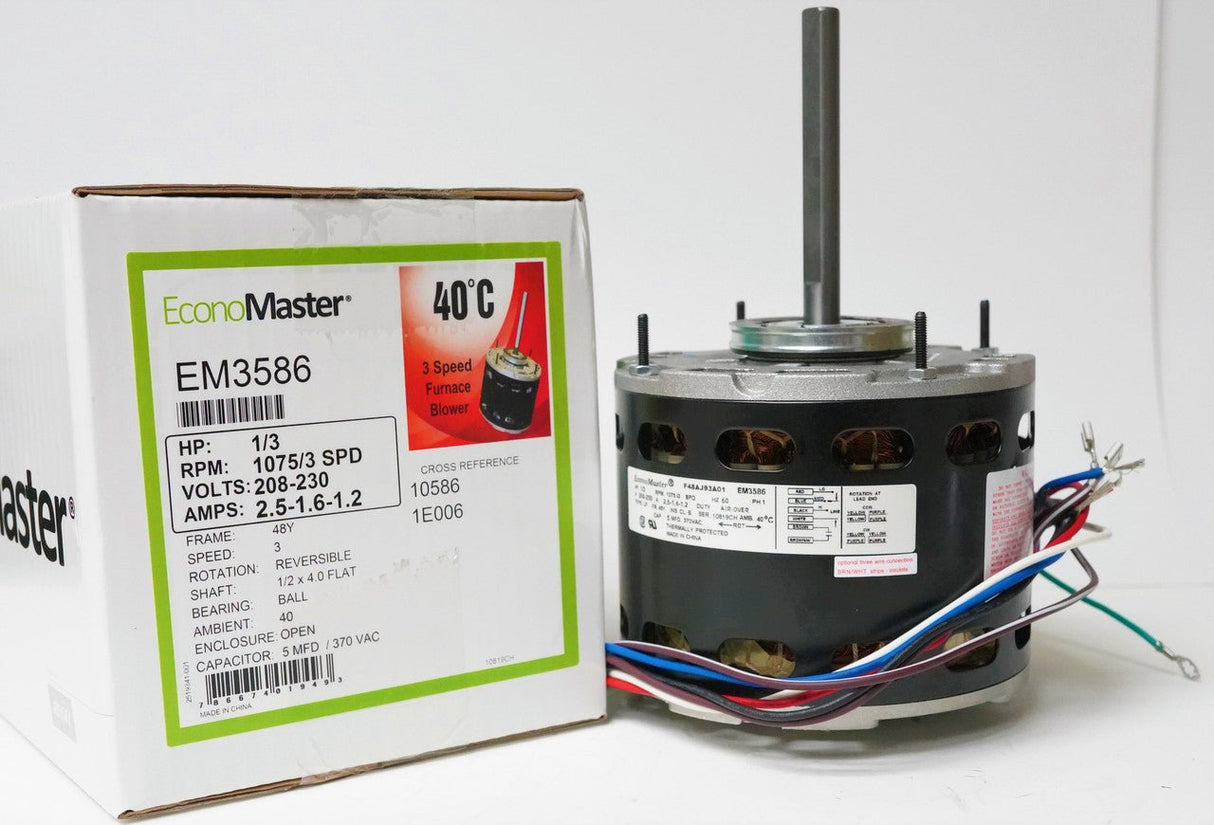EconoMaster® EM3586 1/3-HP 208V-230V Motor de soplador de horno