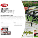 Krylon Rust Tough Rostschutzlack auf Ölbasis für den Innen- und Außenbereich (Hochglanzweiß, 1 Gallone) 