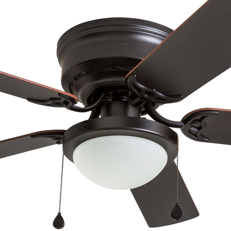 Harbor Breeze Armitage 52-in Bronze LED Indoor Flush Mount Ceiling Fan with Light (5-Blade)