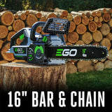 EGO POWER+ 56-volt 16-in Brushless Cordless Electric Chainsaw 2.5 Ah (Battery & Charger Included)