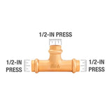 1/2 in. x 1/2 in. x 1/2 in. Copper Press x Press x Press Pressure Tee