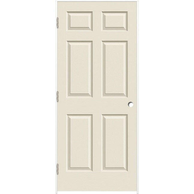 ReliaBilt 30-in x 80-in 6-panel Hollow Core Primed Molded Composite Right Hand Inswing Single Prehung Interior Door