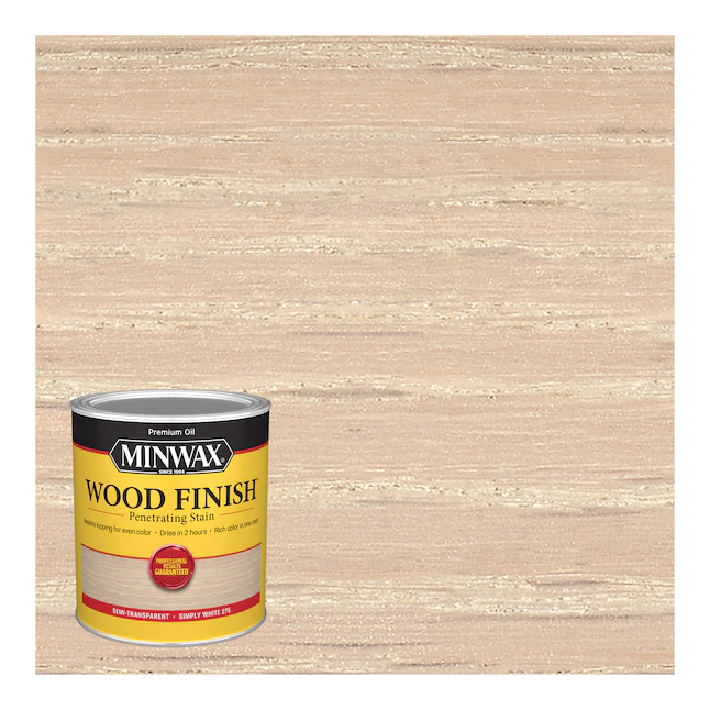 Minwax Holz-Finish, ölbasierte, halbtransparente Beize für den Innenbereich, Simply White (1 Quart)
