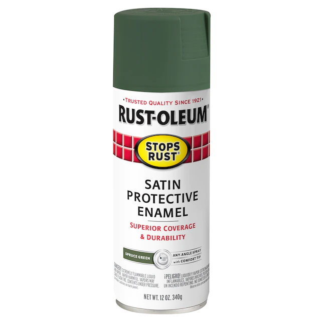 Rust-Oleum  Stops Rust Satin Spruce Green Spray Paint (NET WT. 12-oz)