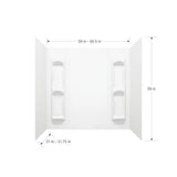 Mansfield Fulton 60.5-in L x 31.75-in W x 59-in H 5-Piece White High-impact Polystyrene Bathtub Back Wall Panel
