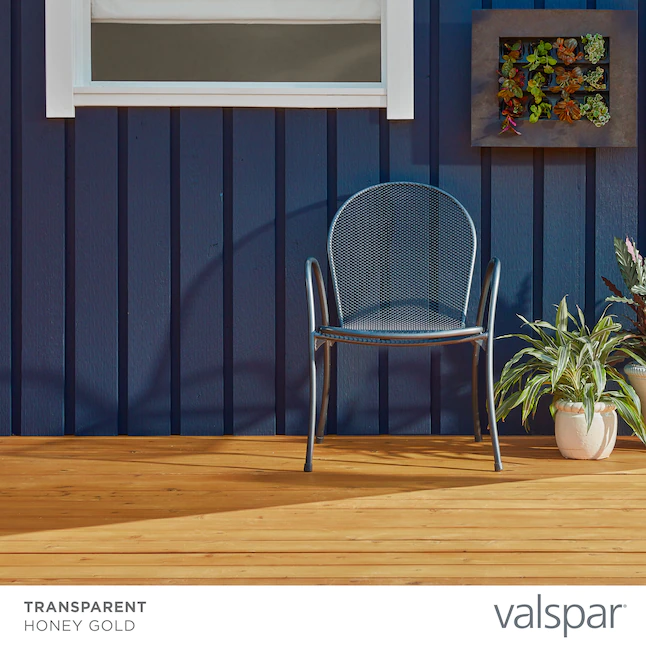 Valspar® Vorgetönter Honiggold-transparenter Holzbeize und Versiegeler für den Außenbereich (1 Gallone)